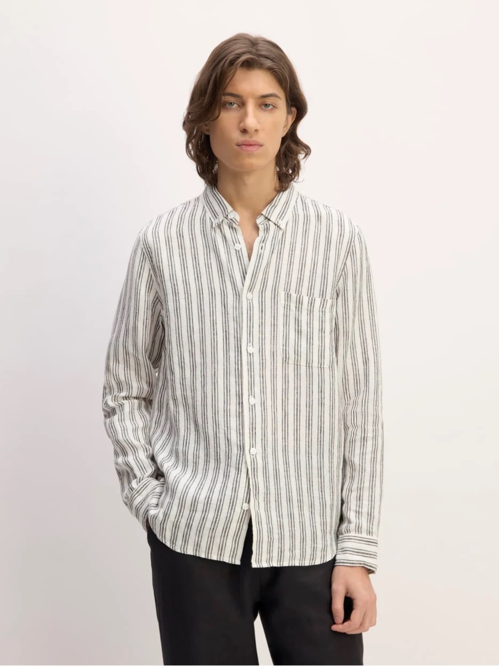 NWT Everlane Men’s Classic Linen Stripe Button-Down Shirt